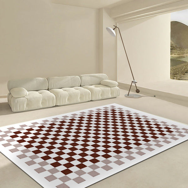 Tapis Damier Échiquier Grands Carreaux – Salon & Chambre