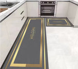 Set Tapis Salle de Bain & Cuisine – Gris & Bleu – Runner + 2 Pièces 10