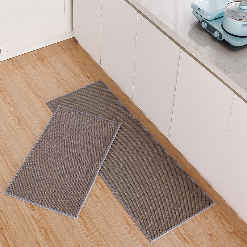Runner Cuisine Coton Lin – Texturé Gris Foncé Fond Caoutchouc | Cuisine Couloir — Tapinna®