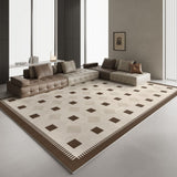 Tapis Rectangulaire Velours Cristal Damier Noir & Beige – Salon 2