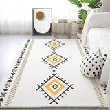 Tapis Runner Berbère Blanc & Noir Motif Géométrique – Salon & Couloir 10