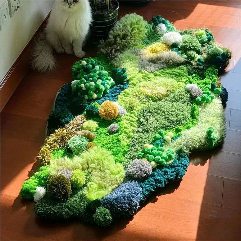 Kit DIY Tapis Mousse Naturelle Verte 3D Fait Main Décoration — Tapinna®