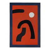 Tapis Rectangulaire Abstrait Graphique Orange & Marine – Salon 9