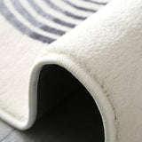 Tapis Rond Géométrique Noir & Crème Style Français – Salon & Chambre 2