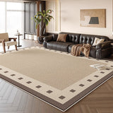 Tapis Rectangulaire Rétro Français Beige Bordure – Salon 8