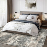 Tapis Abstrait Distressed – Style Moderne Épuré Beige & Gris | Salon Entrée 1