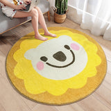 Tapis Rond Épais Visage Animal Chambre Enfant Coloré 9