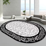 Tapis Ovale Floral Classique Européen Fond Crème Riche Salon 9