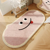 Tapis Runner Ovale Visage Expressif Alien Imitation Cachemire 5