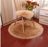 Tapis Rond Fourrure Synthétique Uni Moelleux Salon Chambre 6