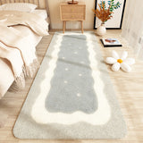 Tapis Runner Pied de Lit Imitation Cachemire Contour Vague 2