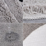 Tapis Forme Chat Touffeté Salle de Bain – Blanc et Gris 2