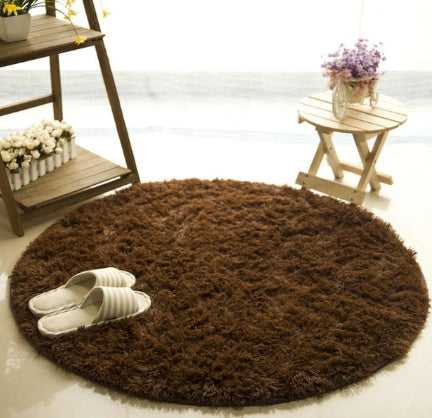 Tapis Rond Shaggy Poil Long – Fausse Fourrure Multicolore