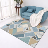 Tapis Rectangulaire Velours Cristal Motif Géométrique Multicolore – Salon & Chambre 3