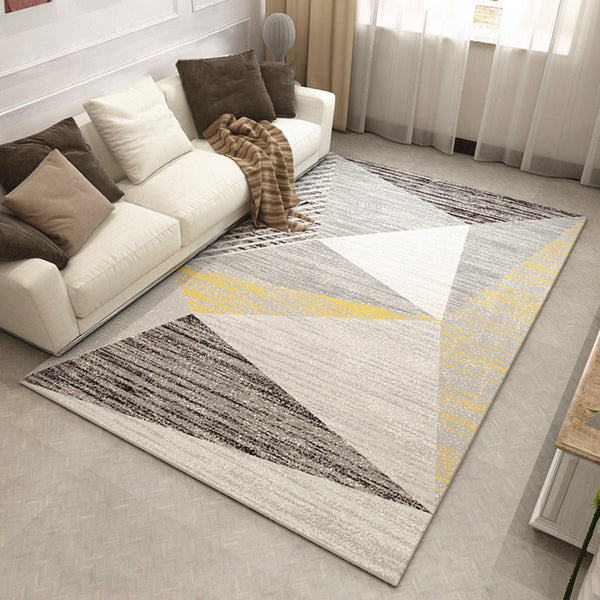 Tapis Rectangulaire Géométrique Moderne – Salon & Chambre