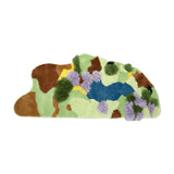 Tapis Touffeté Main Laine Paysage Nature Art Irrégulier Chambre 3
