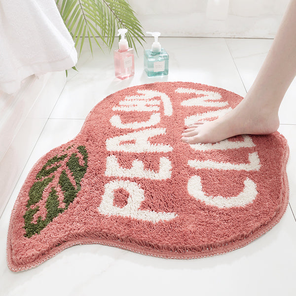 Tapis Forme Pêche Inscription Kawaii – Salle de Bain & Cuisine