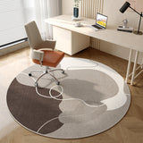 Tapis Rond Velours Cristal Motif Abstrait – Salon & Bureau 8