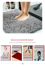 Tapis Chenille Gris Antidérapant Absorbant Entrée Chien Animal 6