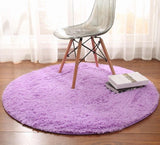Tapis Rond Shaggy Poil Long – Fausse Fourrure Multicolore 11