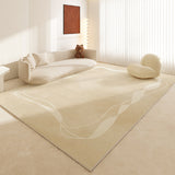 Tapis Rectangulaire Nouveau Style Chinois Abstrait Crème – Salon 11