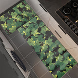Tapis de Cuisine PVC – Motif Feuilles Vertes | Imperméable & Facile à Nettoyer 1