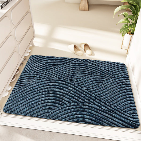 Tapis d'Entrée Spirale Anneau de Fil – Vert, Gris, Kaki