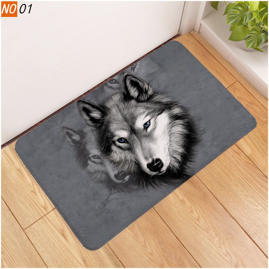 Tapis Rectangulaire Imprimé Loup Réaliste – Entrée & Salon — Tapinna®