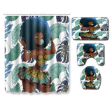 Set Salle de Bain Rideau de Douche + Tapis Motif Portrait Afro – Salle de Bain 3