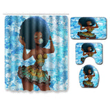 Set Salle de Bain Rideau de Douche + Tapis Motif Portrait Afro – Salle de Bain 5