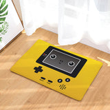 Tapis Entrée Gaming Manette Rétro Imprimé Jaune Noir 3