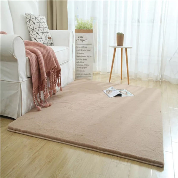 Tapis Rectangulaire Imitation Fourrure Lapin Épaisseur 20mm – Chambre & Salon