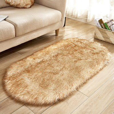 Tapis Ovale Imitation Laine Shaggy Poil Long – Chambre & Salon