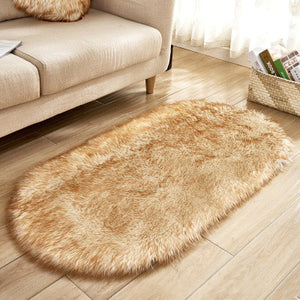 Tapis Ovale Imitation Laine Shaggy Poil Long – Chambre & Salon