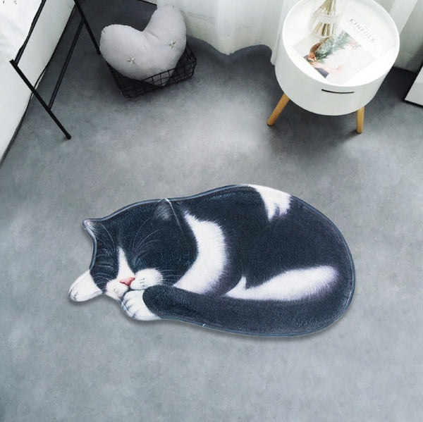 Tapis Forme Chat Antidérapant – Salle de Bain & Cuisine