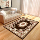Tapis Persan Oriental Médaillon Floral – Salon Classique – Bleu, Crème & Rouge 2