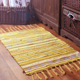 Tapis Runner Tressé Rayures Colorées – Entrée & Couloir 1