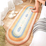 Tapis Ovale Tressé Rayures Colorées Pastel – Couloir & Salle de Bain 7