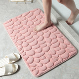 Tapis Mémoire de Forme Salle de Bain – Motif Galets 3D Absorbant | Douche 20