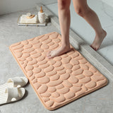 Tapis Mémoire de Forme Salle de Bain – Motif Galets 3D Absorbant | Douche 3