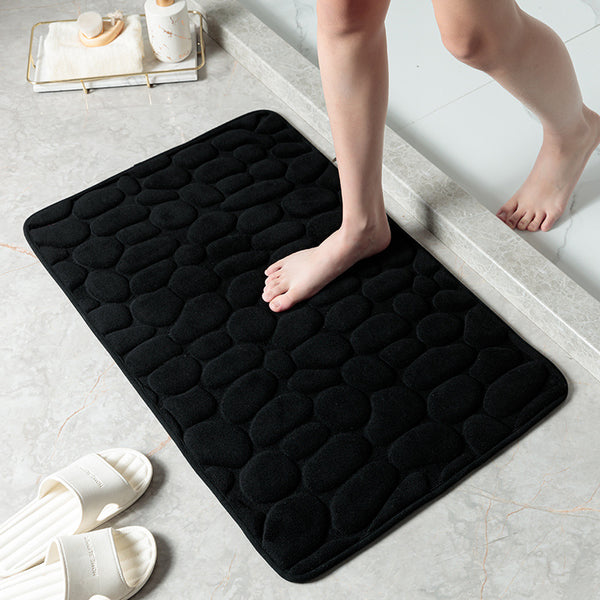 Tapis Mémoire de Forme Salle de Bain – Motif Galets 3D Absorbant | Douche