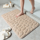 Tapis Mémoire de Forme Salle de Bain – Motif Galets 3D Absorbant | Douche 10