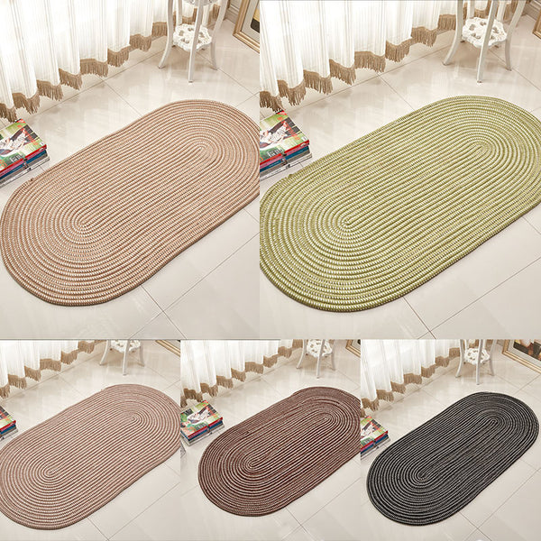 Tapis Ovale Tressé en Corde – Style Pastoral Naturel