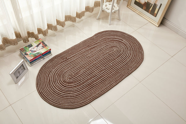 Tapis Ovale Tressé en Corde – Style Pastoral Naturel