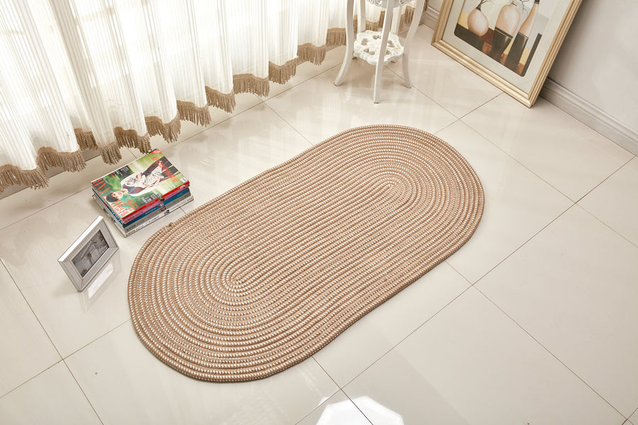 Tapis Ovale Tressé en Corde – Style Pastoral Naturel — Tapinna®