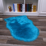 Tapis Forme Irrégulière Fausse Fourrure Agneau Coloré Salon 1