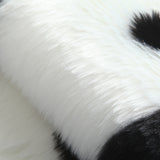 Tapis Forme Panda / Koala Imitation Fourrure Longue – Blanc et Noir 3