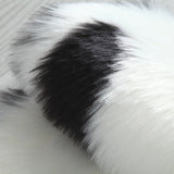 Tapis Forme Panda / Koala Imitation Fourrure Longue – Blanc et Noir 4