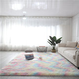 Tapis Shaggy Poil Long Motif Lanterne Chinoise Blanc Gris Salon 9
