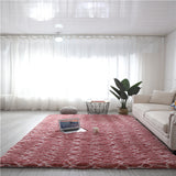 Tapis Shaggy Poil Long Motif Lanterne Chinoise Blanc Gris Salon 17